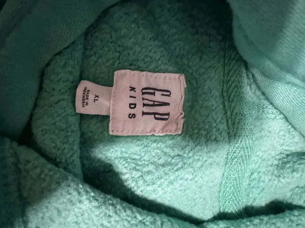 Gap Kids Green Logo Pullover Fleece Hoodie Size XL